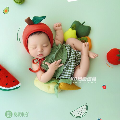 夏季新生儿水果造型摄影服