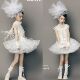 77儿童摄影服装 9岁女孩拍照白色珍珠蓬蓬裙高端礼服舞台走秀
