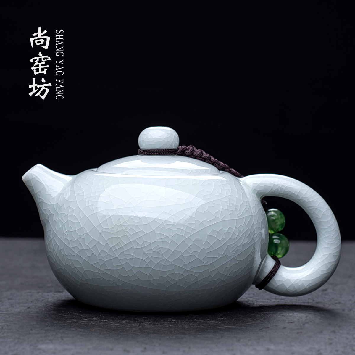 汝窑茶壶开片可养陶瓷功夫茶具