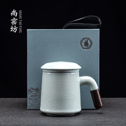 复古开片陶瓷办公杯高档茶杯礼品