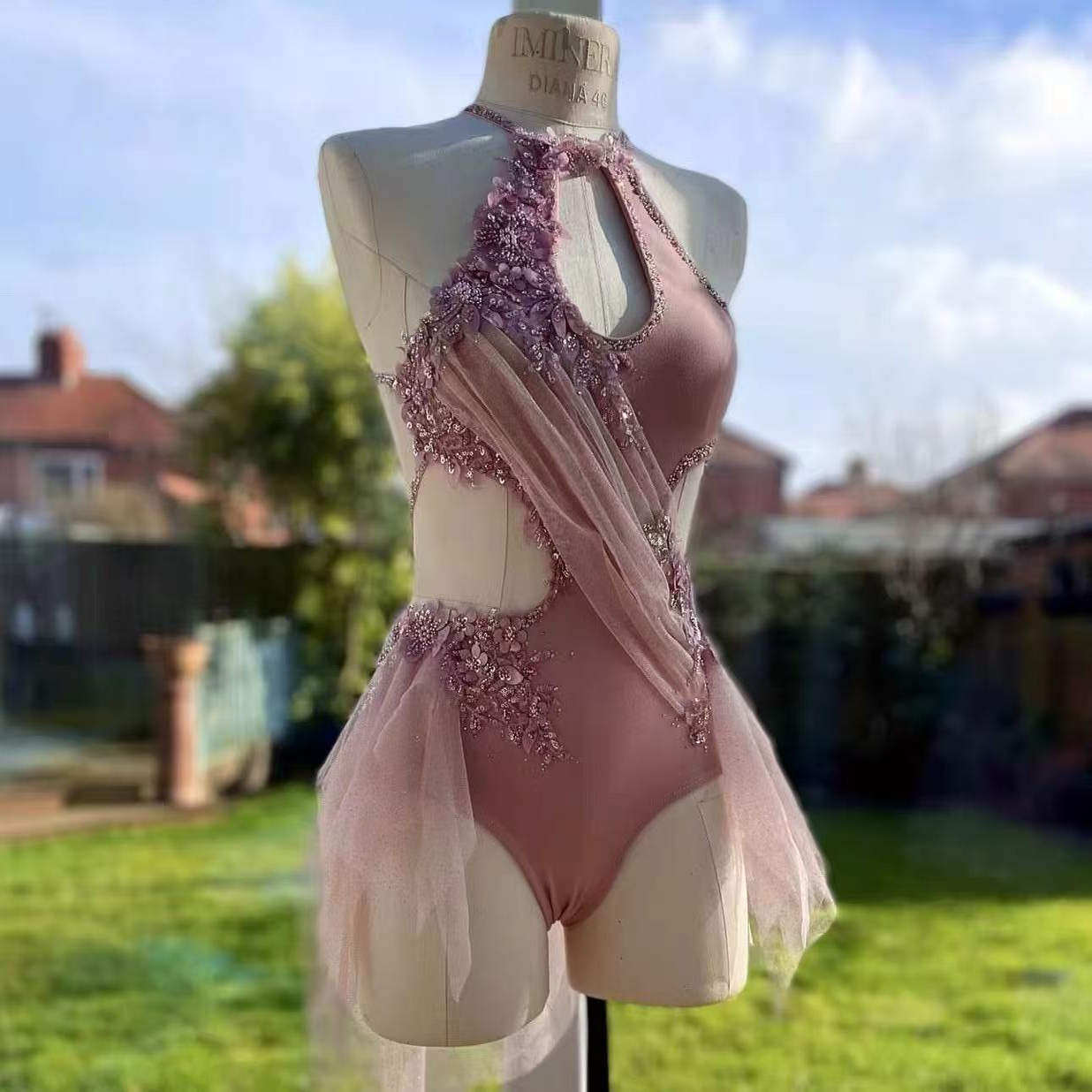 DVWVBX现代抒情舞钢管舞演出女空中瑜伽比赛服杂技吊环服0004