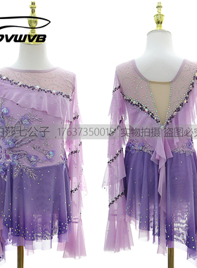 DVWVB 设计定制花样滑冰服装花样滑冰表演服儿童成人女款裙Y119