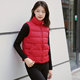 羽绒棉马甲女秋冬新款 纯色黑色立领拉链防风保暖新年夹棉外穿背心