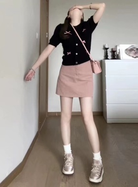 减龄漂亮洋气套装短袖t恤a字半身裙两件套休闲时尚夏装搭配一整套