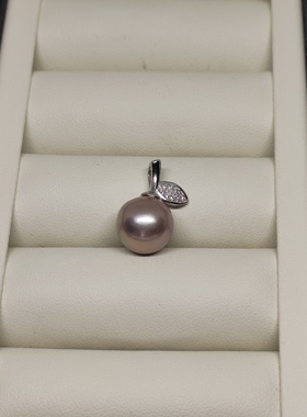 紫苹果纯银吊坠 天然淡水珍珠11+mm强光镜面正面无瑕近无瑕4款礼
