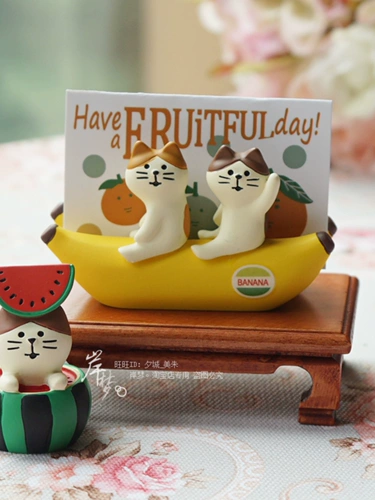 Маленькие украшения Ins Creative Creative Fruit Awrmelon Banana Cat Animal Office Desktop и подпишите папку сообщений