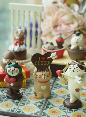 情人节巧克力猫咪可爱小摆件