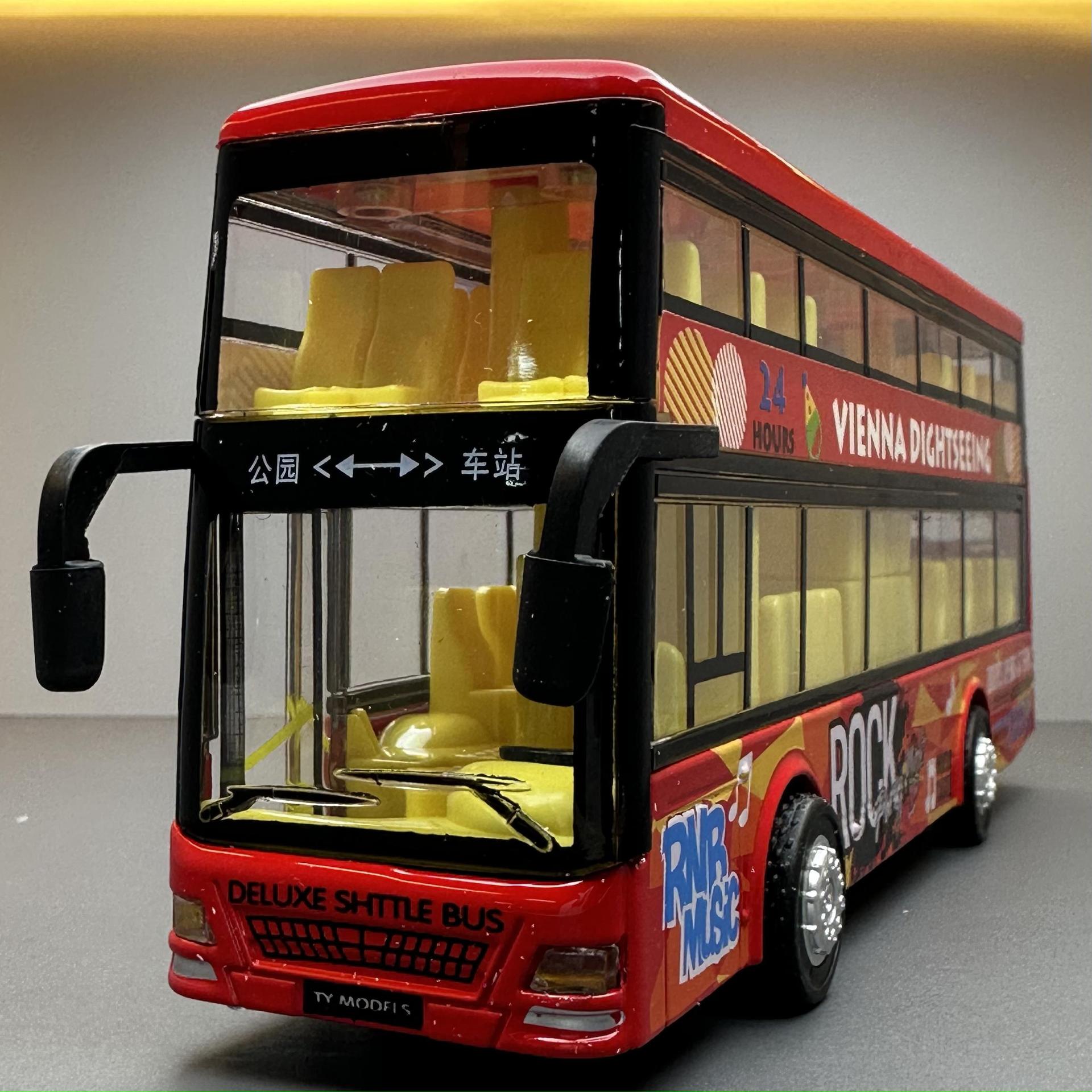 136双层大巴士仿真合金汽车模型