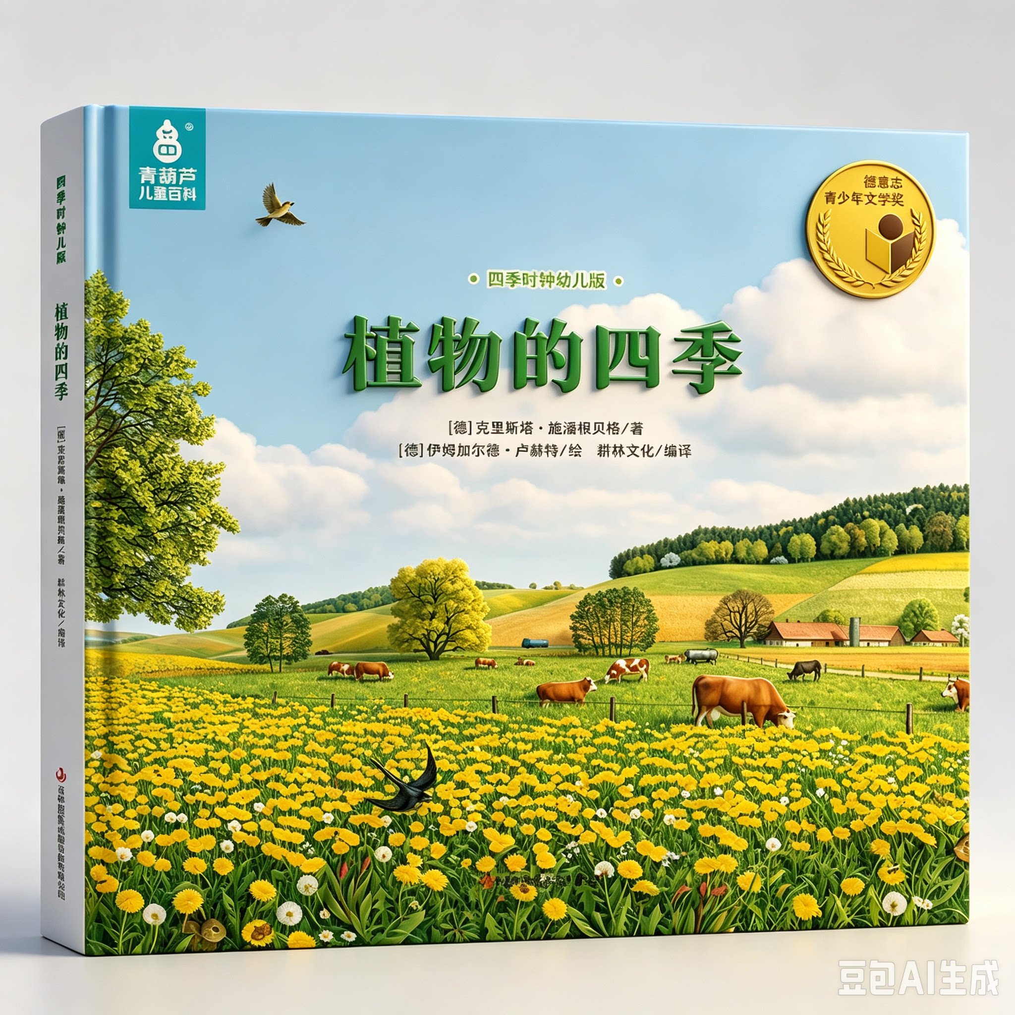 植物的四季国际获奖幼儿绘本四季时钟全12册美的科普绘本草地大地蝴蝶树木花的时钟乌纳雅各布绘本儿童3-6岁启蒙认知课外阅读书籍