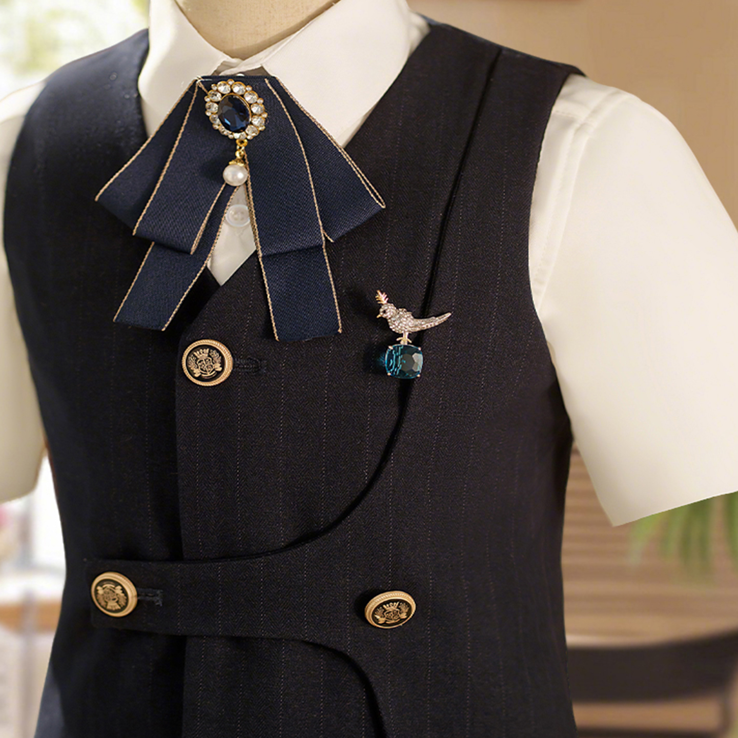儿童礼服男童西装套装轻奢小众走秀朗诵西服主持人钢琴演出服高端
