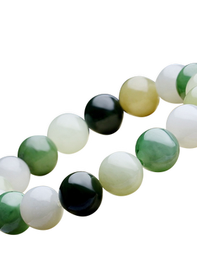 多色和田玉珠穿制自然颜色
