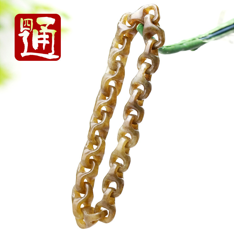 甄选老料纯糖色环环相扣一体雕刻