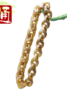 甄选老料纯糖色环环相扣一体雕刻