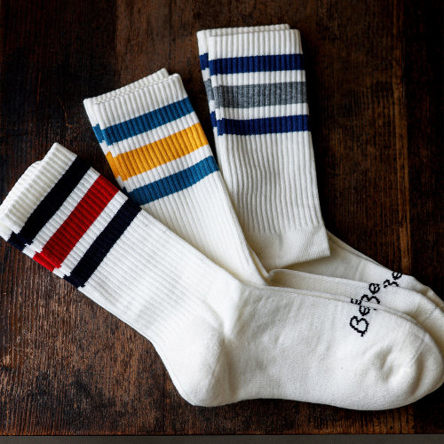 BEEFF 70s复古条纹袜「棒球/滑板」中筒长袜美式加厚毛巾棉袜无骨