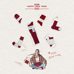 Beeff｜新年红袜合集 本命年新年红 26马年新年礼物情侣 红色福袜