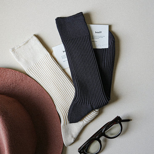 长绒棉针织2x1rib天然染色中筒