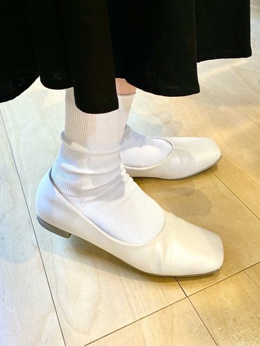 无骨双针坑条薄款棉直角女袜