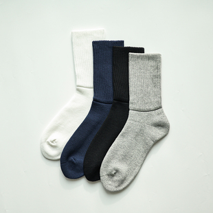 BeeffSocks情侣 高帮毛巾袜子无骨堆积加厚纯色日本厚实运动
