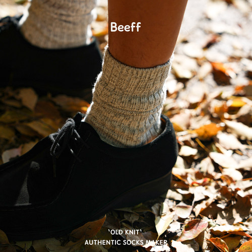 Beeff“水洗感”粗针无骨中筒袜