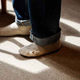 日系夏日厚实吸汗耐磨船袜old 无骨袜 BEEFF男女 链条网粗针短袜