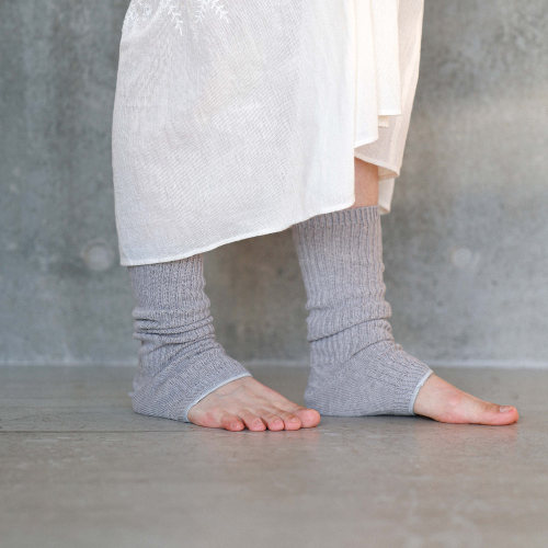 Beeff84knit粗针袜套静灰色