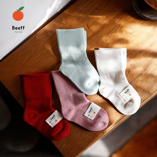Beeff锥形袜口婴儿袜棉A类检测