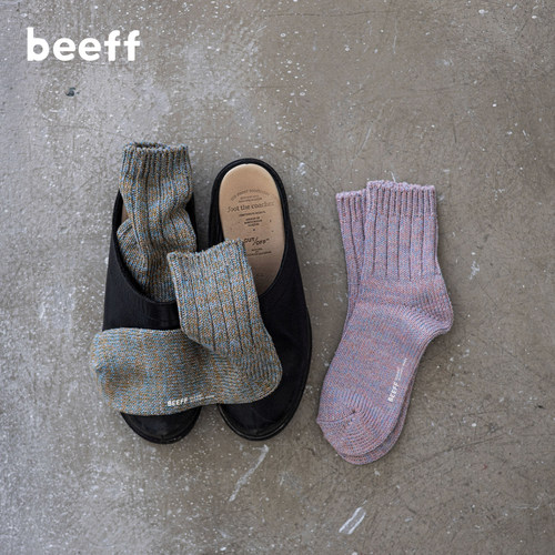 Beeff｜6mix粗针混色中筒袜秋季