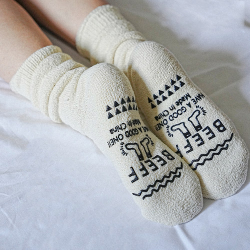 加厚+防滑底胶毛巾袜居家保暖