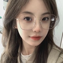 韩版大框茶色眼镜框女近视可配度数镜片素颜圆脸显脸小眼睛架潮