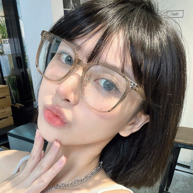韩系奶咖色眼镜近视女可配有度数大框素颜神器显脸小防蓝光眼睛架,ZIPPO/瑞士军刀/眼镜,定制成品光学镜,淘宝优惠券,粉丝福利购,淘宝优惠卷