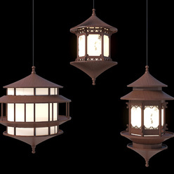 新中式建筑餐厅客厅吊灯