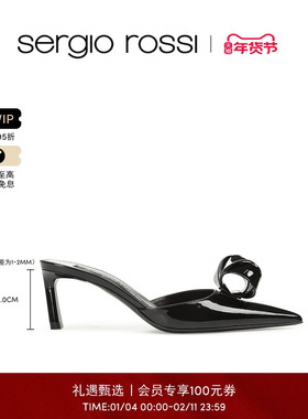 Sergio Rossi SR BIGOUDI 塞乔罗西穆勒鞋细跟高跟拖鞋高跟鞋