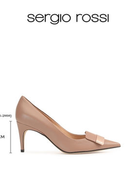 【经典款】Sergio Rossi/SR女鞋SR1金属饰片细跟高跟婚鞋单鞋女