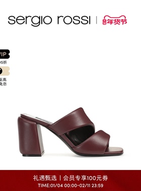 Sergio Rossi/SR女鞋SR SPONGY系列羊皮方头高跟凉鞋