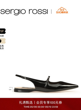 【2026新品】Sergio Rossi/SR女鞋GODIVA系列 后空尖头低跟凉鞋FP