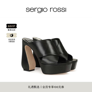 Sergio Rossi/SR女鞋 SI ROSSI系列厚底防水台高跟凉鞋