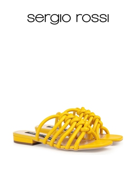 Sergio Rossi/SR女鞋SR ALICUDI系列日常休闲平底拖鞋凉鞋