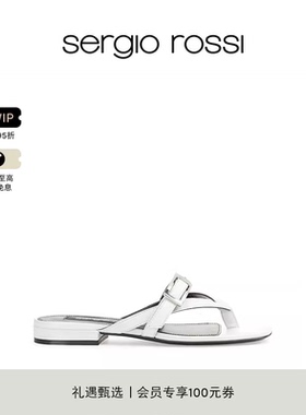 Sergio Rossi/SR女鞋SR NORA系列夹趾平底凉鞋