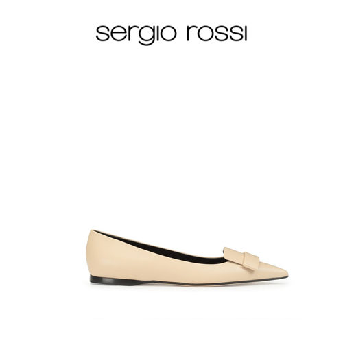 Sergio Rossi/SR女鞋SR1系列经典尖头浅口女士芭蕾鞋