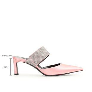 Sergio Rossi SR PARIS 系列 中跟缎面穆勒鞋女士Paris高跟鞋