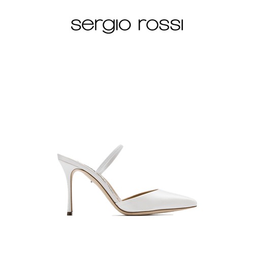 Sergio Rossi/SR女鞋GODIVA BRIDAL纯色露跟高跟鞋细跟凉鞋婚鞋