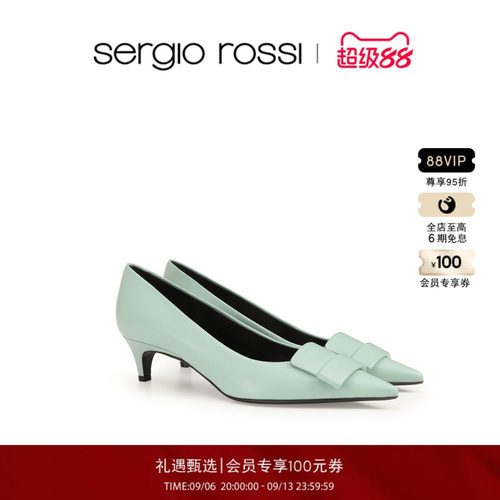 Sergio Rossi/SR女鞋 SR1系列简约细跟猫跟高跟鞋
