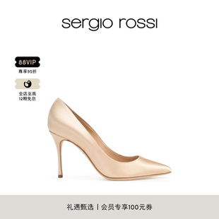 GODIVA SR女鞋 BRIDAL系列香槟色细跟高跟鞋 婚鞋 Sergio 单鞋 Rossi