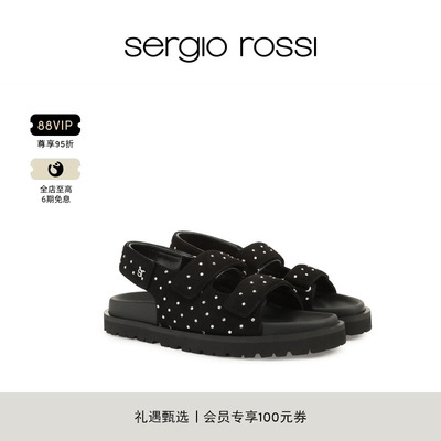 Sergio Rossi/SR女鞋 SR ARQUE系列一字带厚底平底凉鞋