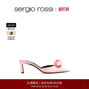 SR女鞋 BIGOUDI系列尖头缎面细跟高跟鞋 凉鞋 Sergio 拖鞋 Rossi