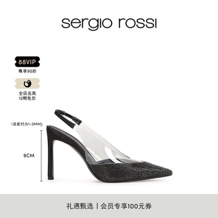 EVANGELIE系列钻饰细跟高跟鞋 Sergio Rossi SR女鞋 凉鞋