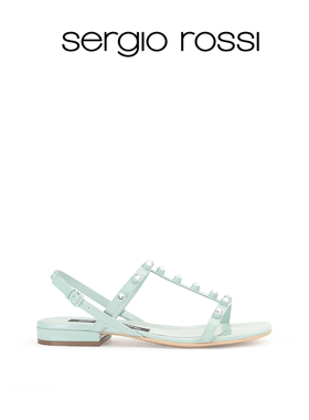 Sergio Rossi/SR女鞋SR1系列钻饰平底凉鞋