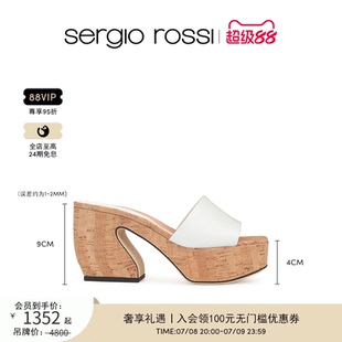单鞋 Sergio ROSSI系列通勤厚底防水台粗跟高跟凉鞋 Rossi女鞋