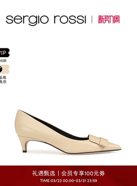 【经典款】Sergio Rossi/SR女鞋SR1系列经典尖头细跟猫跟高跟鞋FP
