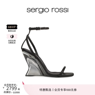 EVANGELIE系列坡跟一字帶高跟鞋 Sergio Rossi SR女鞋 涼鞋